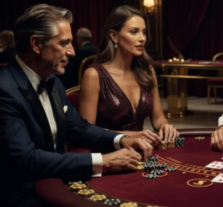 Stół do blackjacka na eleganckim evencie