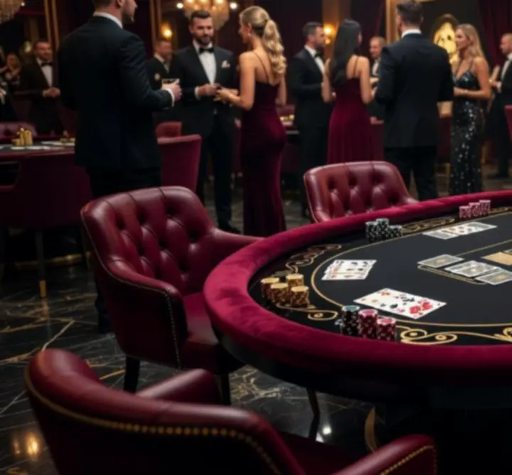Luksusowy stół pokerowy w nocnym klubie