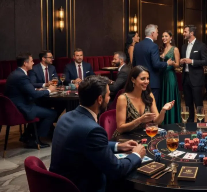 Luksusowa sala eventowa przygotowana na elegancki event firmowy w stylu casino