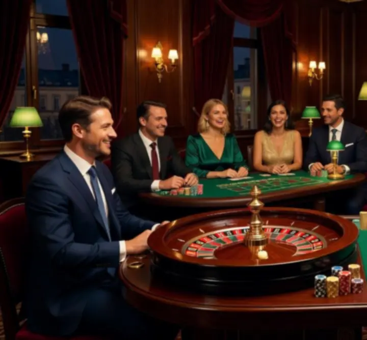 Ruletka eventowa i blackjack ustawione na prywatnej imprezie w domu