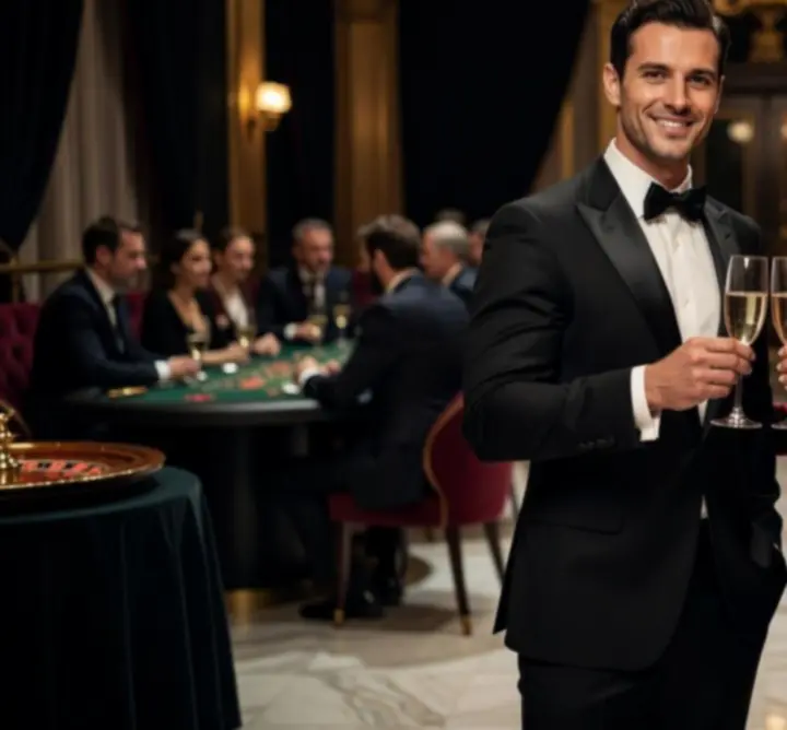 Para gości podczas eleganckiego eventu casino KARDI AGNIESZKA CHMIELEWSKA